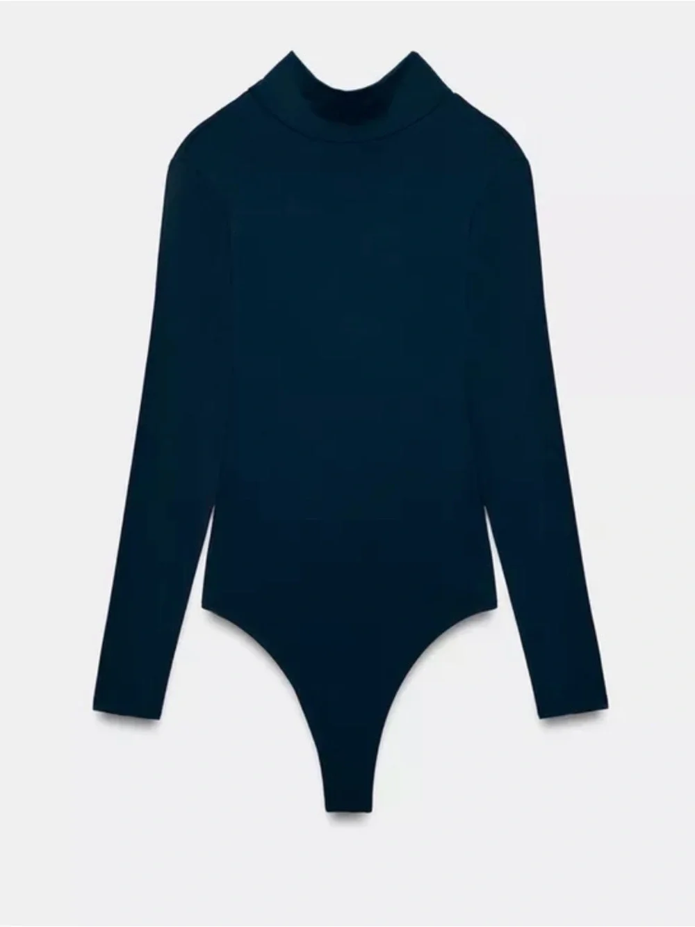 Zara Long Sleeve Adjustable High Neck With Ties Open Back Snap Button Bodysuit